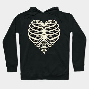 Skeleton Bones Rib Cage Hearth Funny Skull Costume Halloween Hoodie